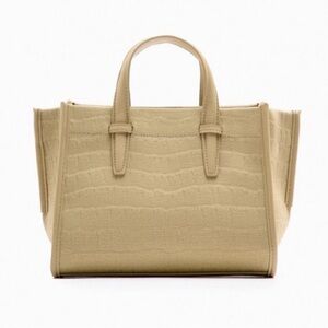 Women Zara Mock Crock Mini Bag Crossbody NWT Detachable Strap inside Picket